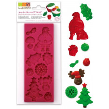 Molde para fondant con motivos navideños