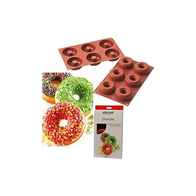 Molde de silicona 6 donuts Silikomart Professional