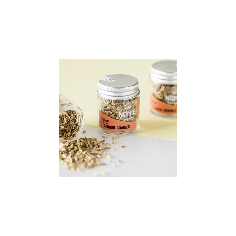 Semillas de Hinojo Bio.  Tarro de cristal 30 ml