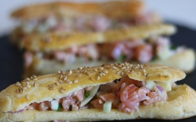 Receta: «Eclair» con tartar de salmón